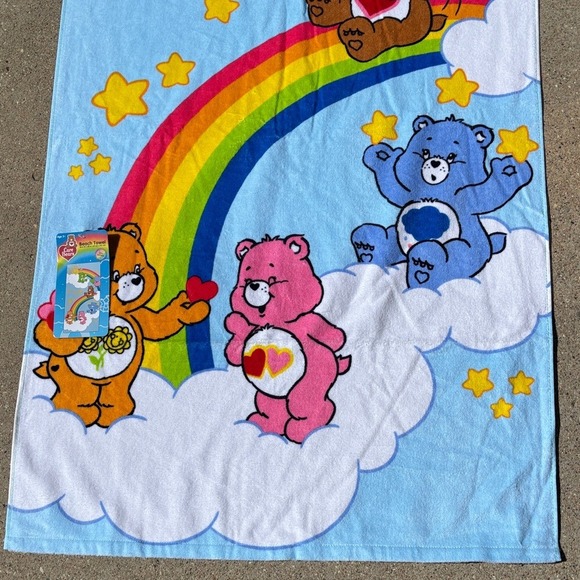 Care Bears Rainbow Beach Towel 28"x58" Spring Summer Gift Kids NEW - Picture 5 of 6